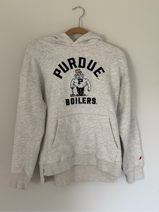 League Tops - Purdue Boilermakers League Embroidered Hoodie Gray Women’s
